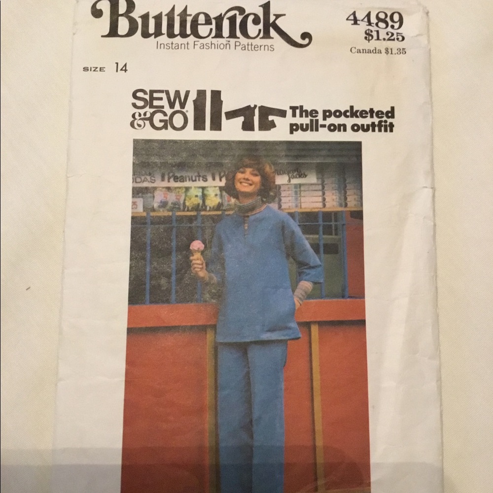 Butterick 4489 miss top pant sew & go pattern